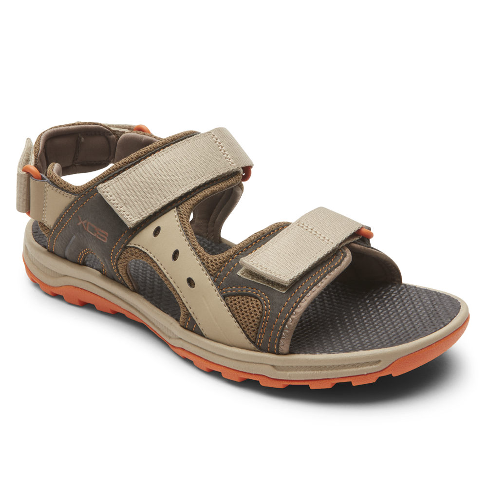 Rockport Mens Trail Technique Adjustable Velcro - Sandals Beige - HCZ598140